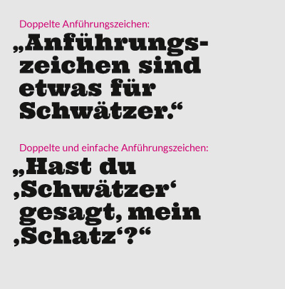 Kristina Nickel, Typografische Schreibregeln, An- und Abführungszeichen
