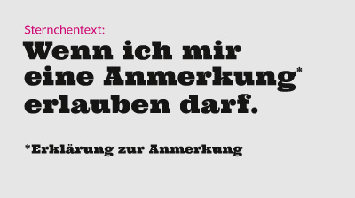 Kristina Nickel, Typografische Schreibregeln, Sternchentext