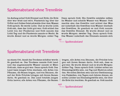 Kristina Nickel, Blog, Spaltenabstand