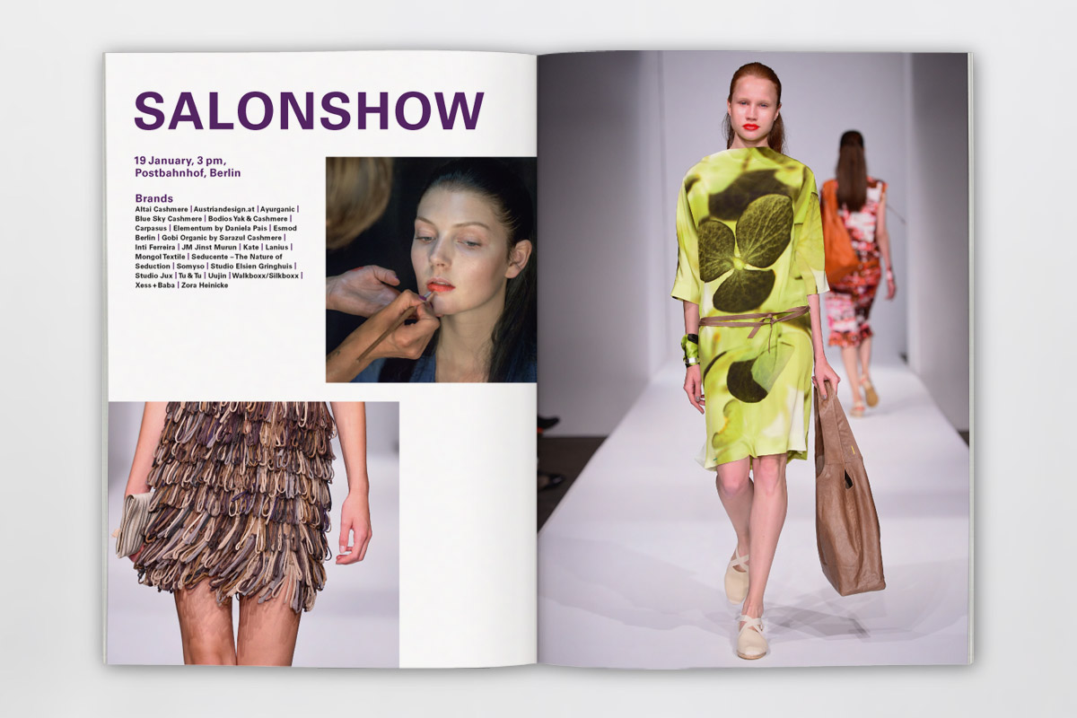 Kristina Nickel, Messemagazin, Broschüre, Layout und Reinzeichnung, Green Showroom