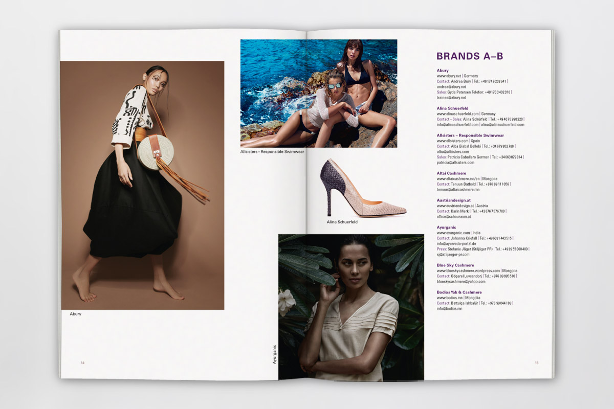Kristina Nickel, Messemagazin, Broschüre, Layout und Reinzeichnung, Green Showroom