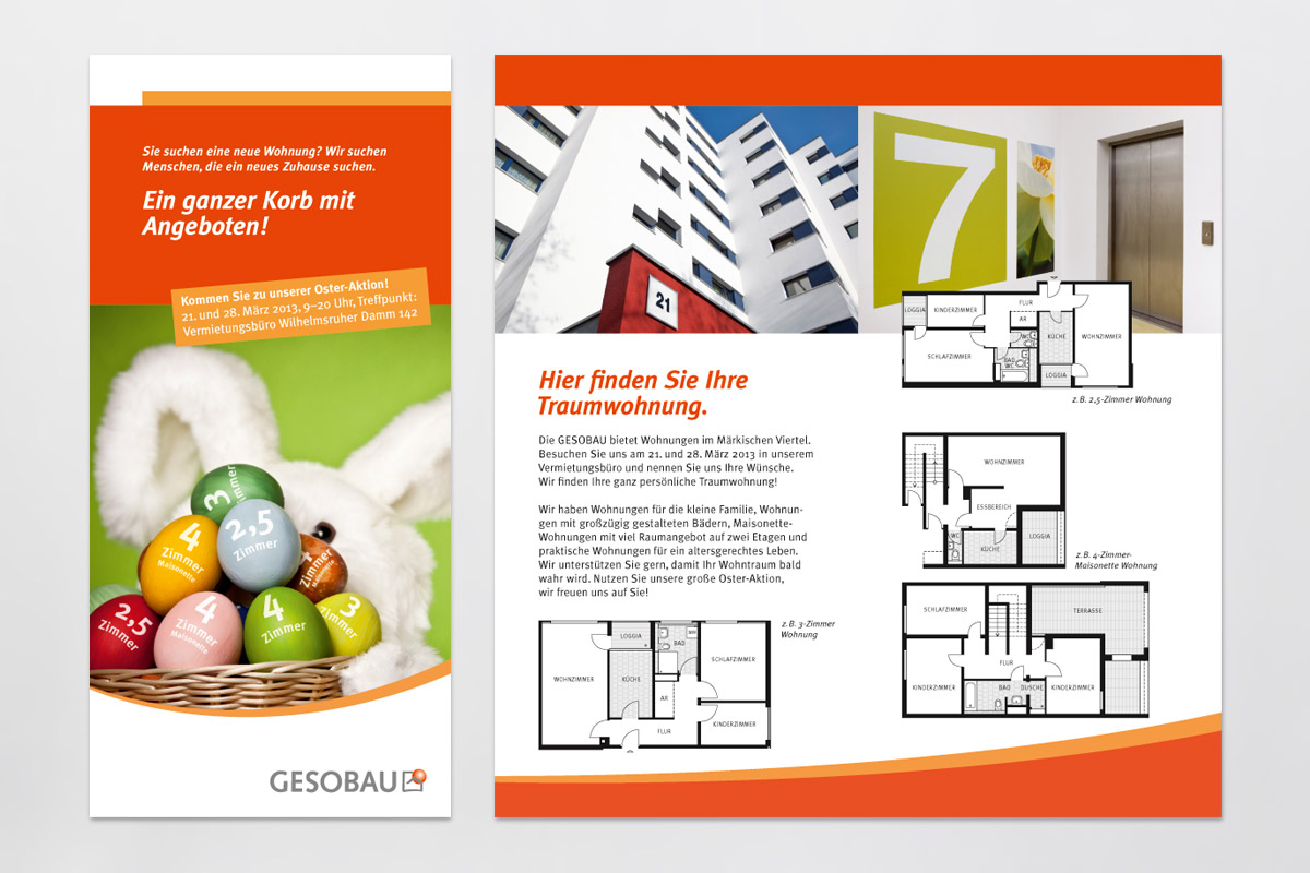 Kristina Nickel, Werbung, Neubau Offensive, Flyer, Layout, Reinzeichnung