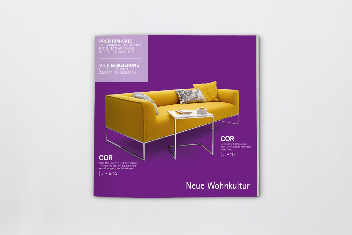 Möbelhandel, Erscheinungsbild, Printwerbung, Broschüre